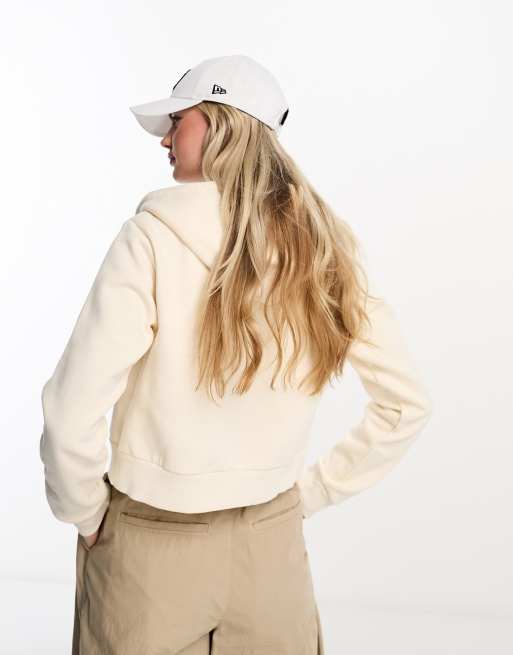 Ecru crop best sale zip hoodie