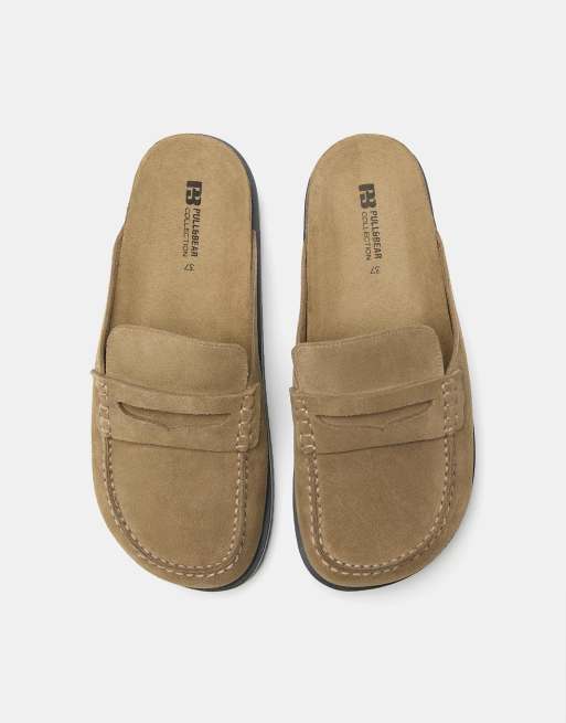 Pull&Bear - Zoccoli in pelle color sabbia, 3 di 4