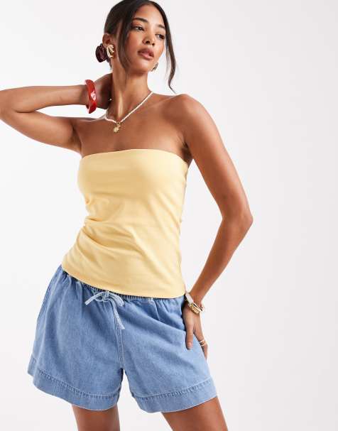 Pull&Bear – Żółty top bandeau - view 1
