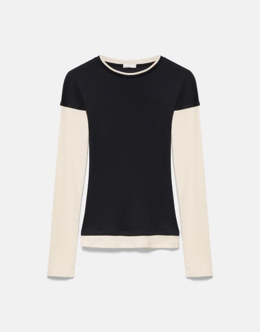 Pull&Bear zwart T-shirt met dubbele mouwen, 6 van 7