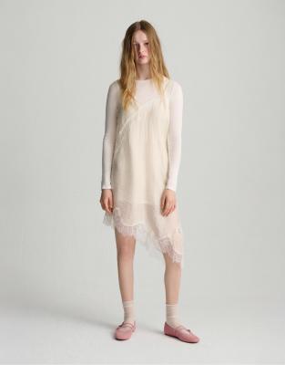 Pull & Bear - Zweilagiges Camisole-Kleid in Beige-Neutral
