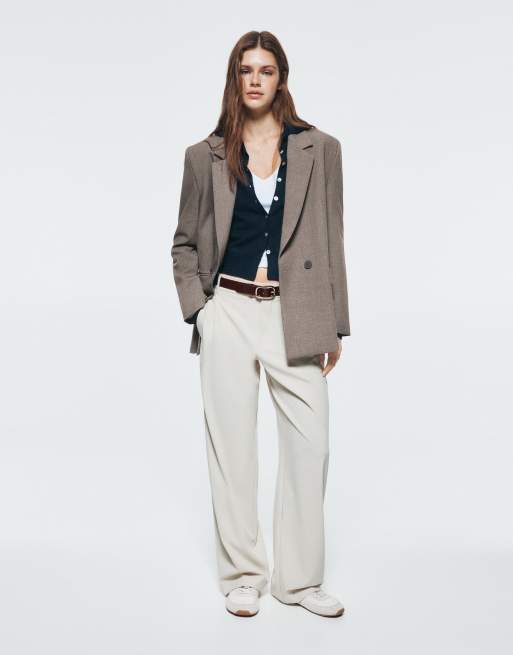 Pull&Bear zweireihiger Blazer in Mink, 4 von 6