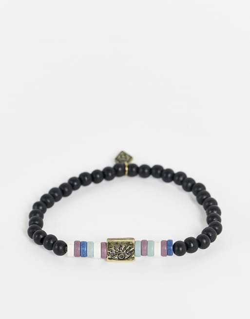 Pulsera azul de cuentas con charm de ojo y sol de Classics 77