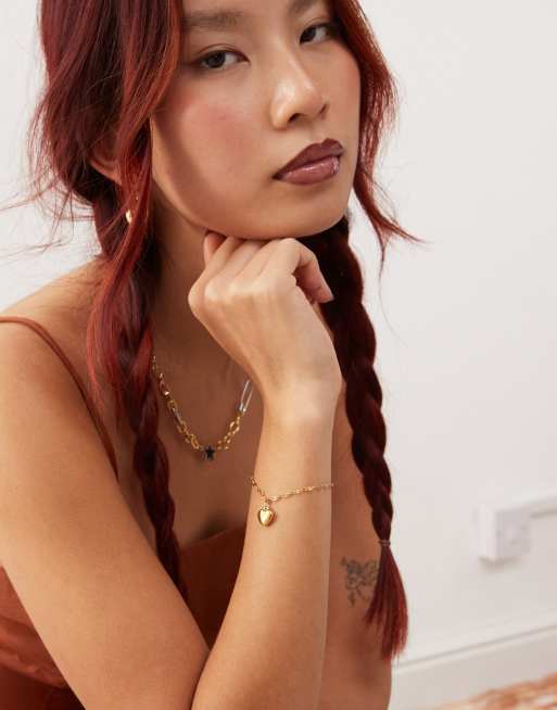  Pulsera chapada en oro con diseño de corazón Eternal de En Route