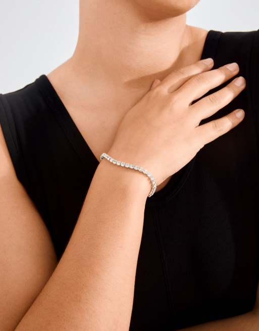 Pulsera chapada en plata con cristales Lucia de Pilgrim, 3 de 4