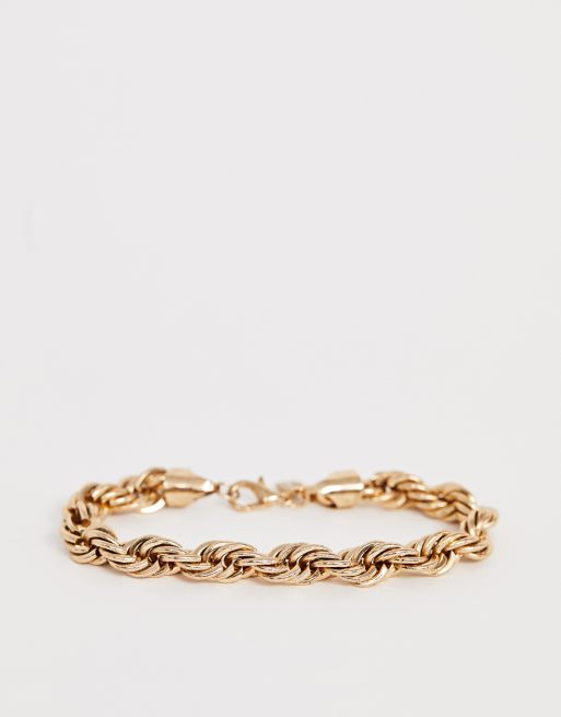 Pulsera con cadena estilo cuerda retorcida en dorado de WFTW