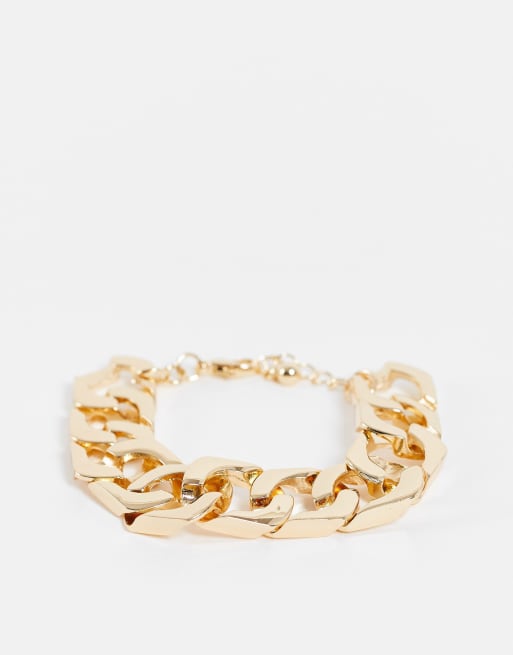 Pulsera de 18 mm dorada estilo cadena de ASOS DESIGN