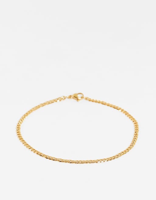 Pulsera de 3 mm dorada estilo cadena cubana de French Connection