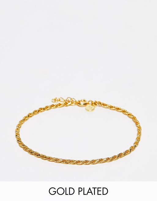 Pulsera de cadena estilo cuerda chapada en oro de 18 quilates de Astrid & Miyu