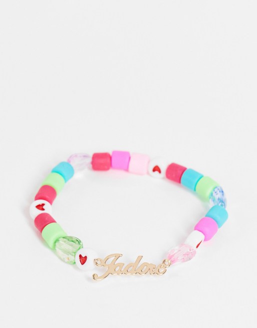 Pulsera de cuentas con charm de texto 