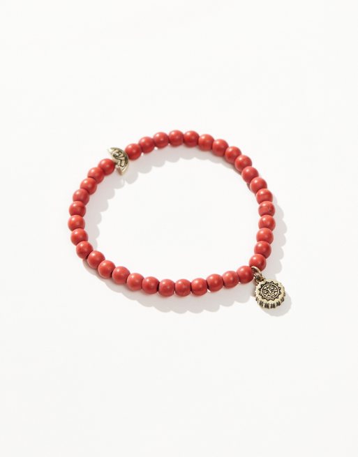 Pulsera de cuentas rojas con charm de sol y luna de Classics 77 , 2 de 4