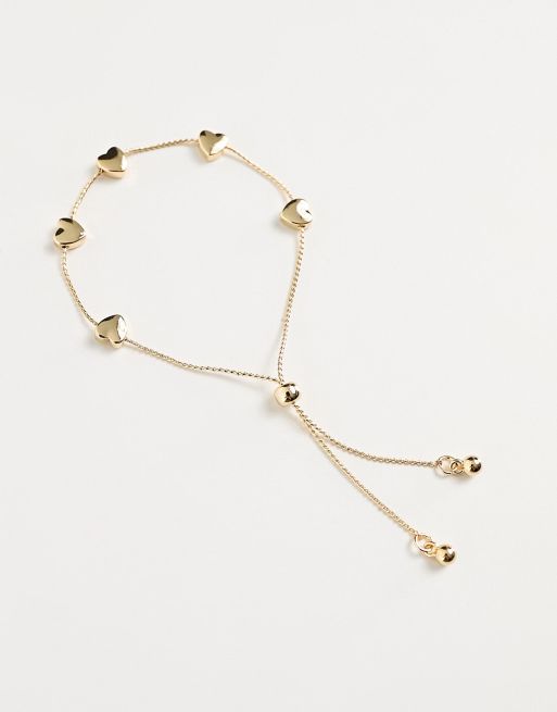 Pulsera de la amistad dorada con detalle de corazón de ASOS DESIGN