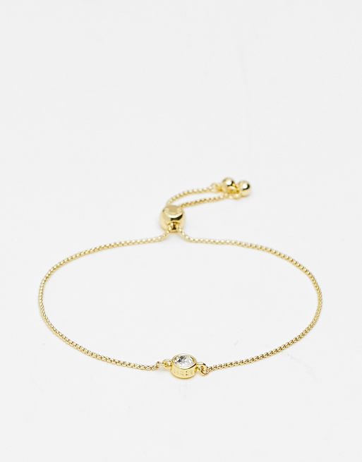 Pulsera dorada con cristal y cierre ajustable liso Sarsa de Ted Baker