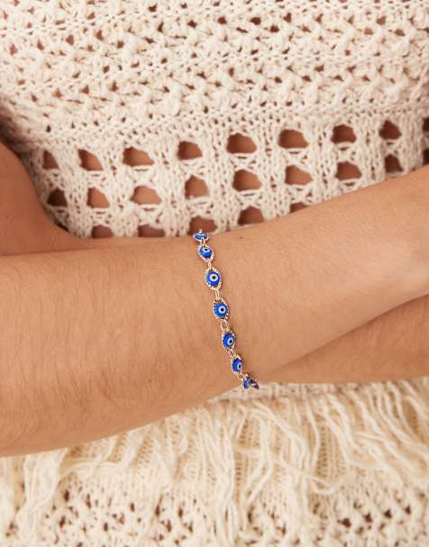 Pulsera dorada con cuentas de ojo turco de ASOS DESIGN - view 1