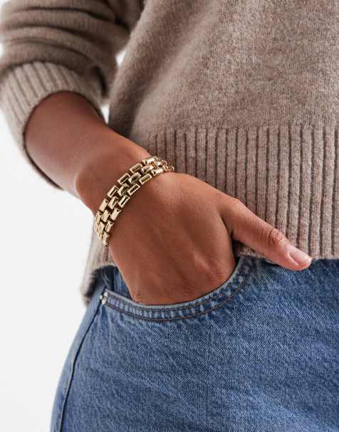 Pulsera dorada con detalle de cadena de ASOS DESIGN - view 1