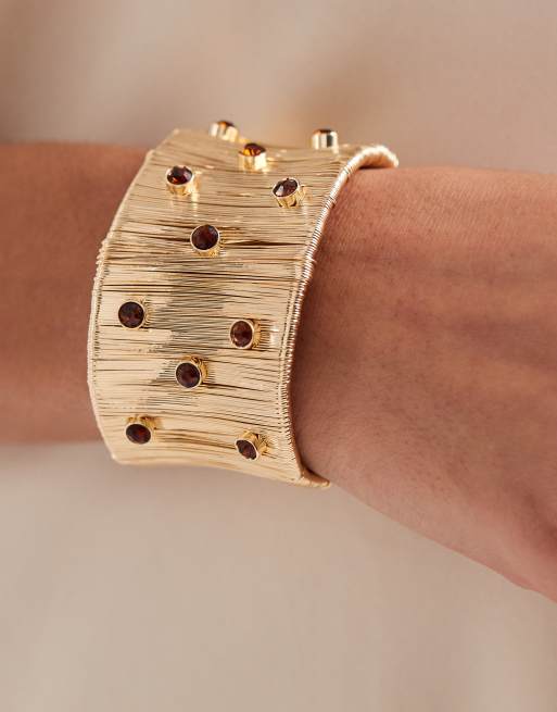 Pulsera dorada con detalle de piedras de ASOS DESIGN, 3 de 3