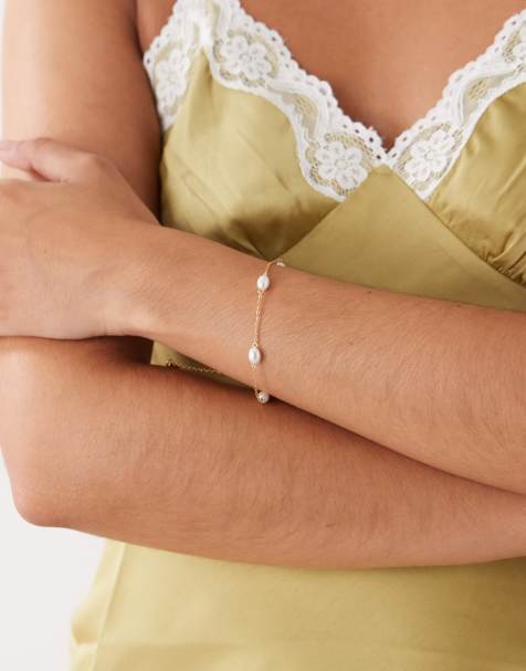 Pulsera dorada de cadena con perlas Ariana de Petit Moments - view 1