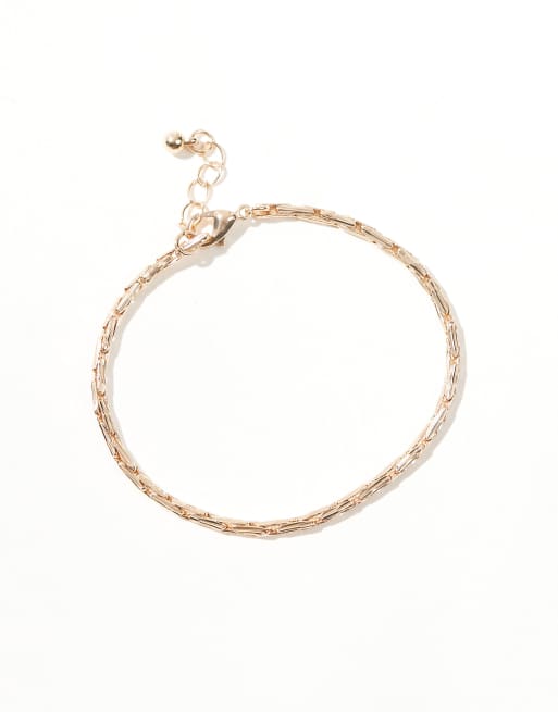 Pulsera dorada de cadena de ASOS DESIGN