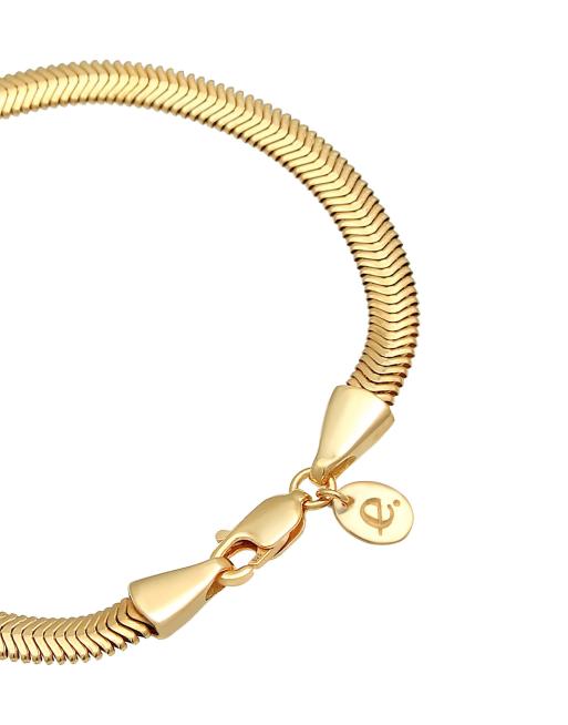 Pulsera dorada de cadena de serpiente de plata de ley 925 de Elli, 2 de 4