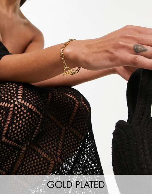 Pulsera dorada estilo cadena chapada en oro de Petit Moments