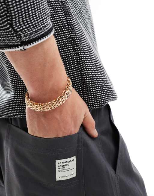 Pulsera dorada estilo pulsera de reloj de ASOS DESIGN