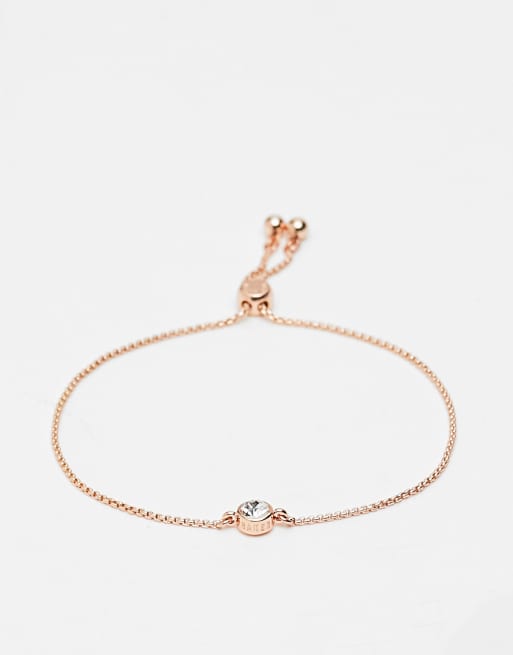 Pulsera dorado rosa con cristal y cierre ajustable liso Sarsa de Ted Baker