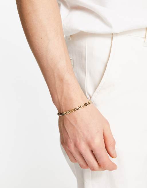 Pulsera estilo cadena con en oro de 14 quilates de ASOS DESIGN | ASOS