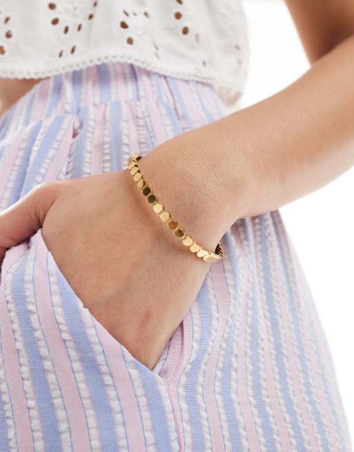 Pulsera fina con diseño de círculos de acero inoxidable resistente al agua de ASOS DESIGN