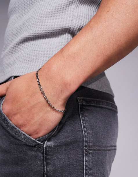 Pulsera plateada con eslabones en forma de corazón de acero inoxidable resistente al agua de ASOS DESIGN - view 1