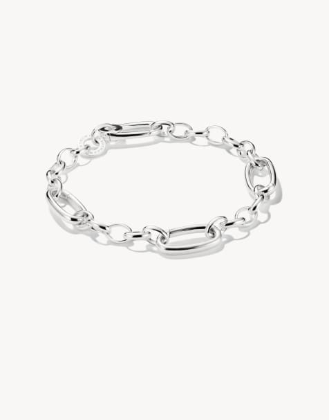 Pulsera plateada de cadena de eslabones con tres eslabones para charms de Thomas Sabo - view 1