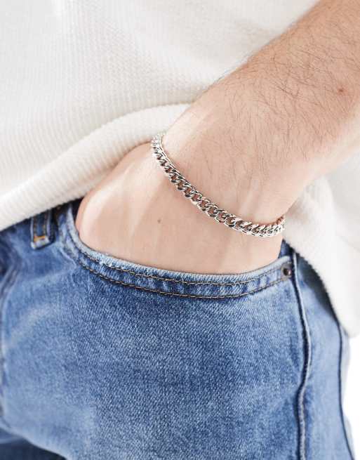 Pulsera plateada de cadena de Jack & Jones