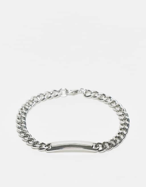 Pulsera plateada gruesa de Topman 