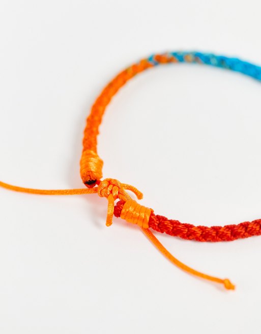 Pulsera roja y azul degradado para festivales de cuerda de ASOS DESIGN  , 2 de 4