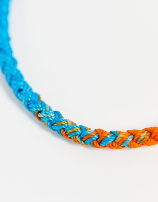 Pulsera roja y azul degradado para festivales de cuerda de ASOS DESIGN  , 3 de 4
