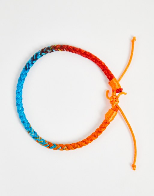Pulsera roja y azul degradado para festivales de cuerda de ASOS DESIGN  , 4 de 4
