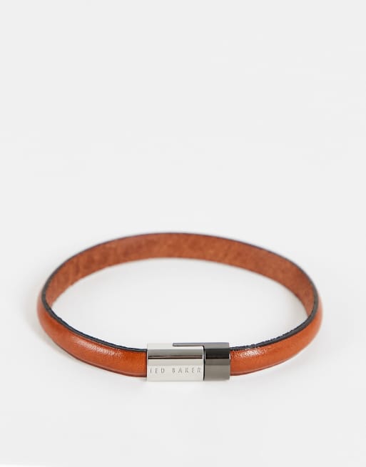 Pulsera tostada con bordes pintados de cuero de Ted Baker
