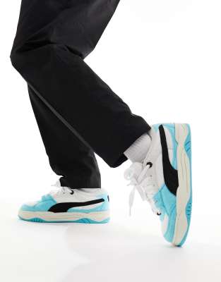 Puma 180 Felt Sneakers In White And Blue