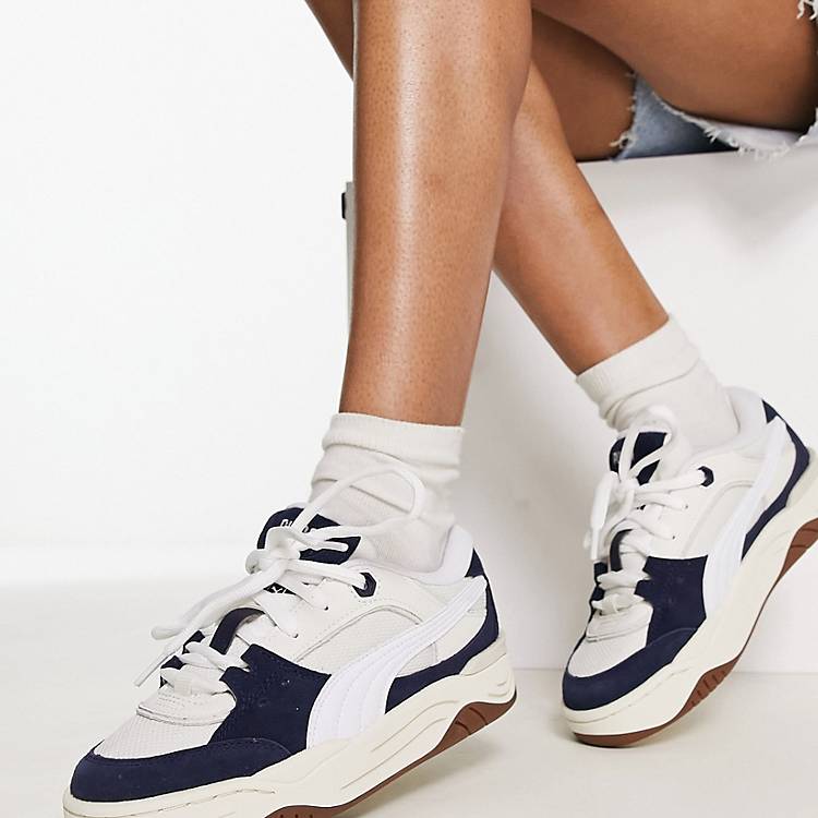 PUMA  sneakers in chalk and navy with gum sole   ASOS