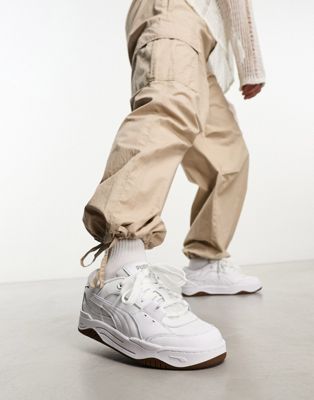 PUMA 180-Tones sneakers in triple white with gum sole | ASOS