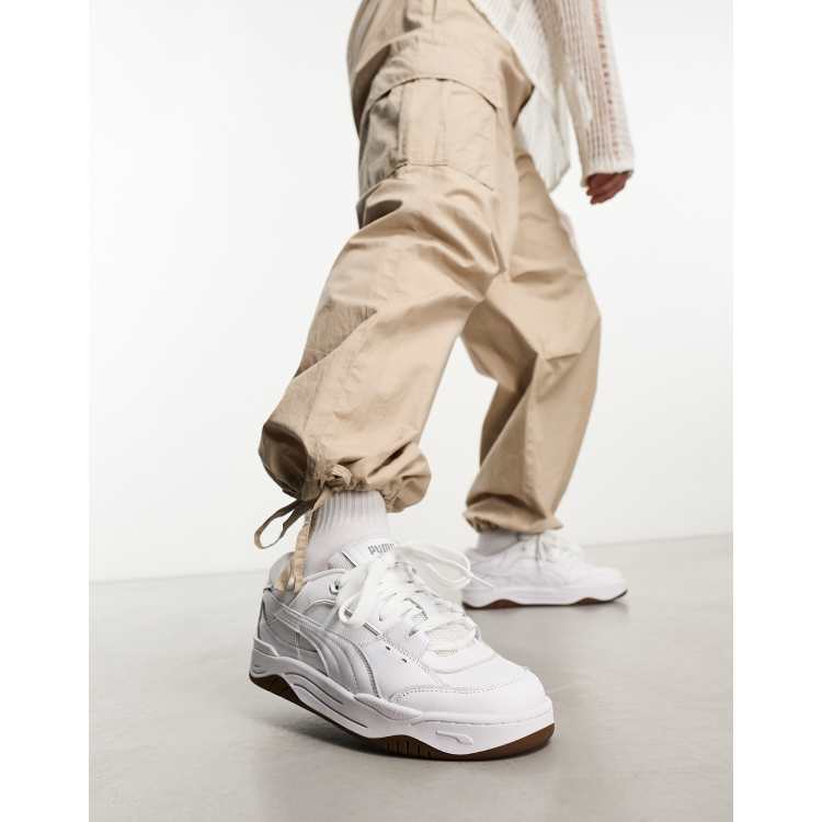 PUMA 180-Tones sneakers in triple white with gum sole | ASOS