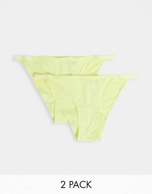 Puma 2 pack logo band briefs in yellow