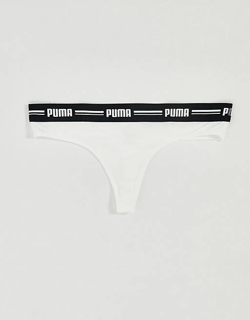 Multipacks Puma 2 pack logo thongs in white 