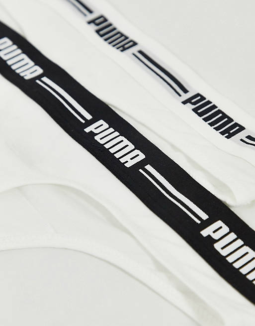 Multipacks Puma 2 pack logo thongs in white 