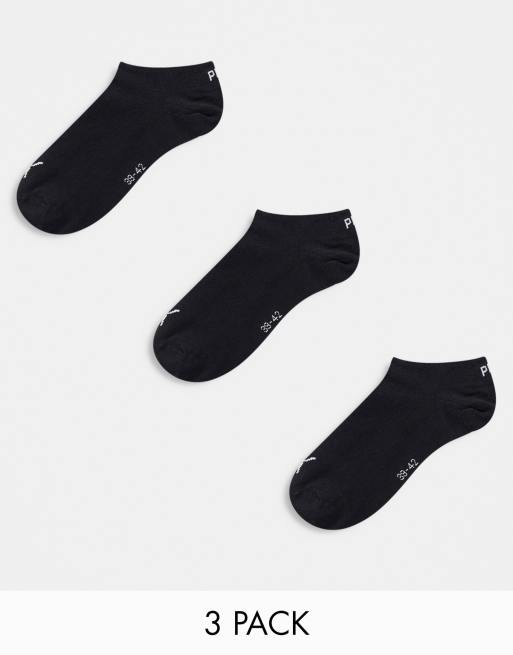 Puma 3 pack no show sneaker socks in black