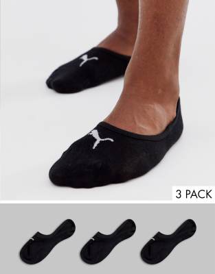 Puma 3 pack no show socks in black ASOS