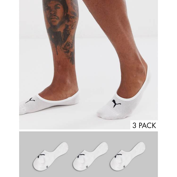 Puma 3 pack no show socks in white