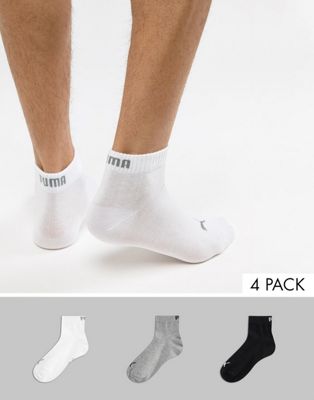 Puma 3 Pack Quarter Socks In Multi 