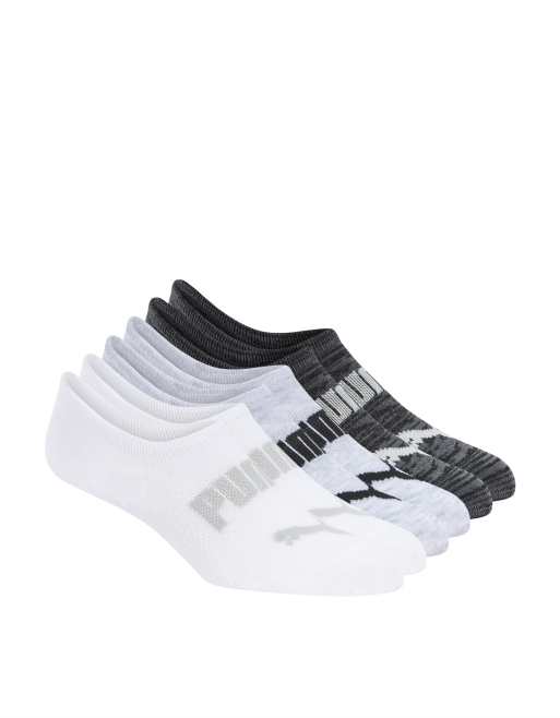 Puma 6pack liner socks in white, gray and black ASOS