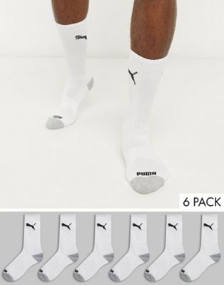 Puma 6 pack white crew socks | ASOS