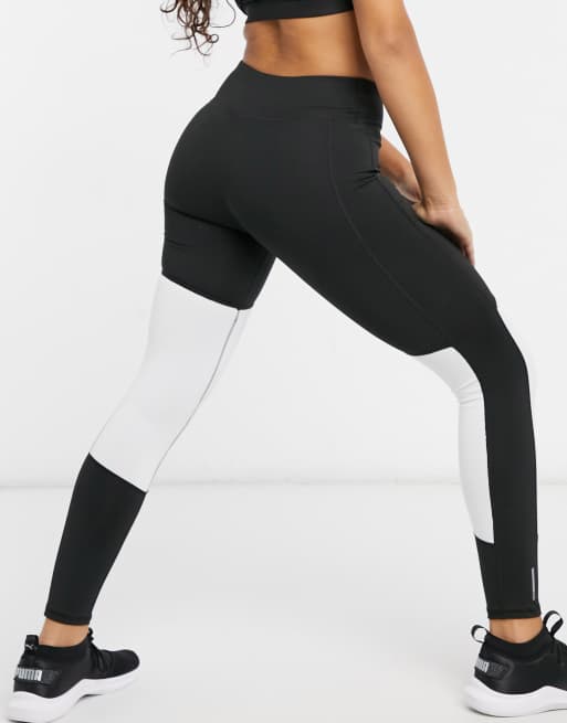 Puma 7 8 Lange Sport Leggings In Schwarz Und Weiss Mit Logo Asos